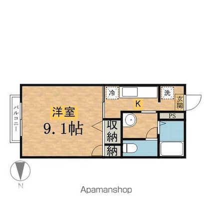 Ｌｕｍｉｅｒｅ．Ｒ[1K/28m2]の間取図