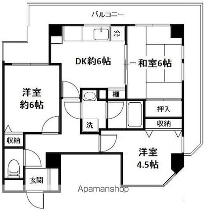 第５山庄ビル[3DK/57.52m2]の間取図