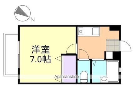 リビエール倉敷Ａ[1K/23.19m2]の間取図
