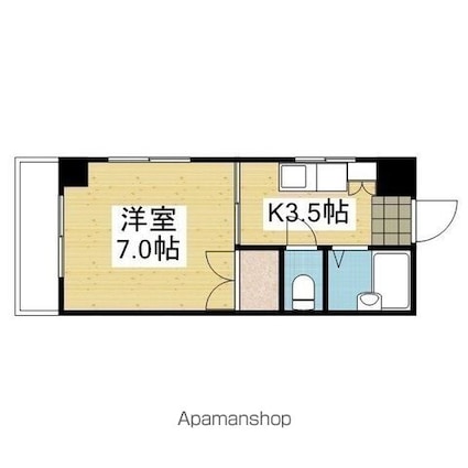 サントピア山越[1K/23.14m2]の間取図