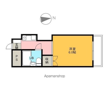 共立リライアンス子安Ⅱ[1R/17.16m2]の間取図