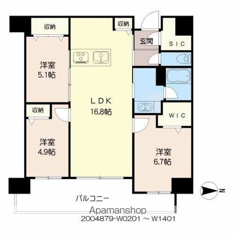 【福岡市東区香椎照葉のマンションの間取り】