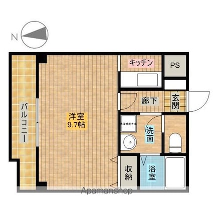 レジデンス八王子上野町[1K/28.6m2]の間取図