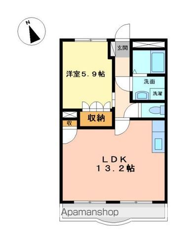 和歌山市北島のアパートの間取り