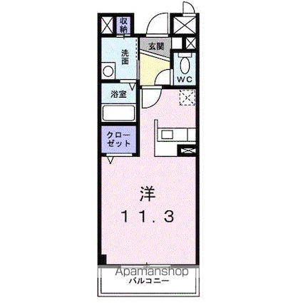 ジュネス絹の台[1R/30.5m2]の間取図
