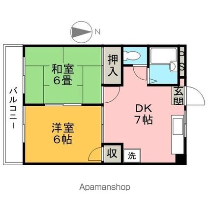 アネックスファイブ[2DK/39.67m2]の間取図