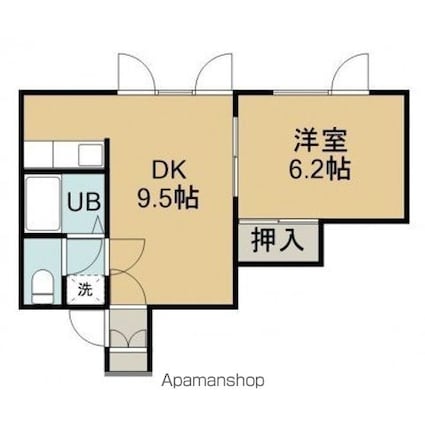 アーバンパレス雅[1DK/32.72m2]の間取図