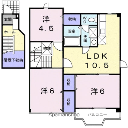 エスポワール　Ｂ[3LDK/65.57m2]の間取図