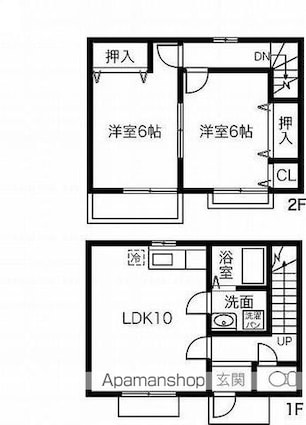 Ｐｌａｎｅｔ　Ｃｏｕｒｔ[2LDK/57.97m2]の間取図