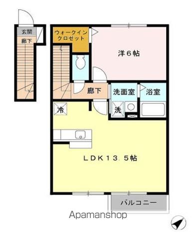 【昭島市緑町のアパートの間取り】