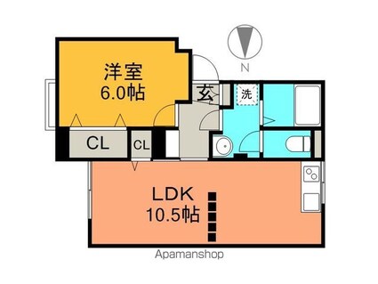 メゾンドゥルミエール[1LDK/44m2]の間取図