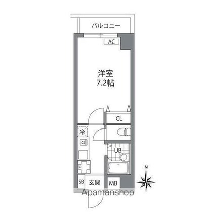 府中プレイス[1K/21.55m2]の間取図