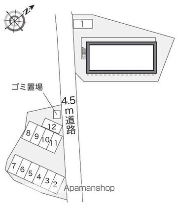 レオパレスアカサカ[1K/22.35m2]の配置図