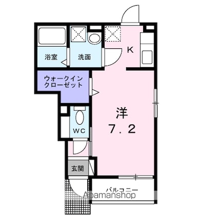 Ｋ．ｃｌｏｖｅｒ[1K/28.08m2]の間取図