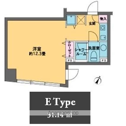 カスタリア水天宮Ⅱ[1K/31.14m2]の間取図