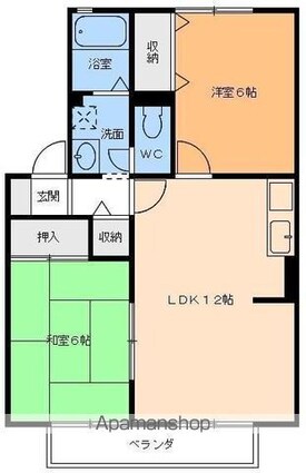 ヴィラ・アゼリア[2LDK/53.44m2]の間取図