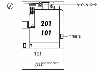 シェ　美の里[2LDK/54.18m2]の配置図