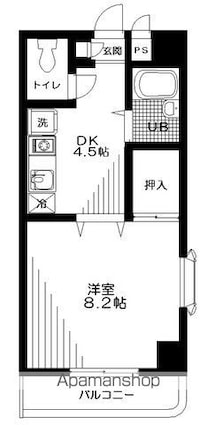 ヴィアーレＭ[1K/27.36m2]の間取図