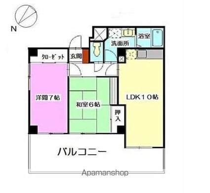 第一清水ビル[2LDK/55.57m2]の間取図