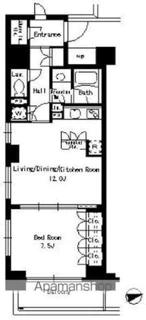 パークアクシス文京ステージ[1LDK/50.76m2]の間取図
