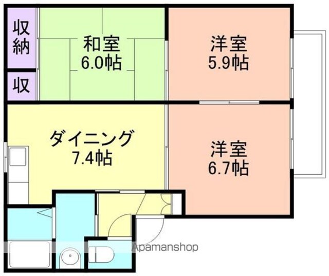 和歌山県和歌山市井ノ口[3DK/54.07m2]の間取図