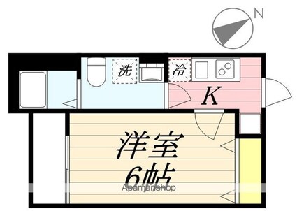 ベルメント陣屋前Ｃ棟[1K/20.13m2]の間取図
