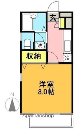 ラ・ルーシュ梅丘[1K/26.4m2]の間取図