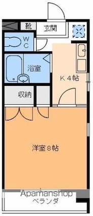 風のアトリエ[1K/21.6m2]の間取図