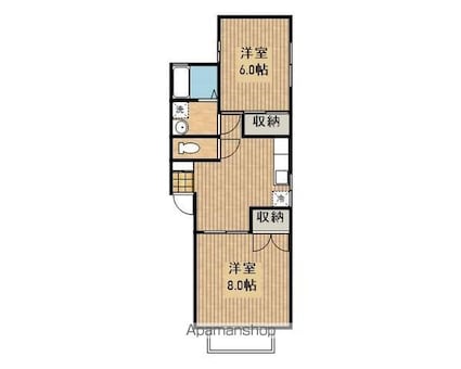 エスポワール盛岡Ⅰ[2DK/41.13m2]の間取図