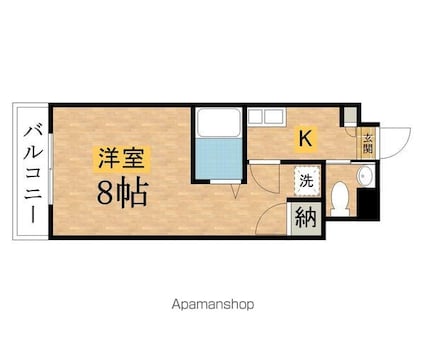 エトワール八王子[1K/24.38m2]の間取図