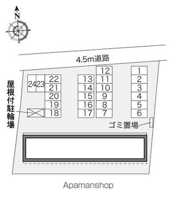 レオパレスクレスセント[1K/23.61m2]の配置図