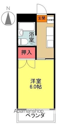 Ｇサンハウス[1K/20.28m2]の間取図