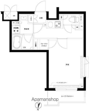 ルーブル赤羽台[1K/25.7m2]の間取図