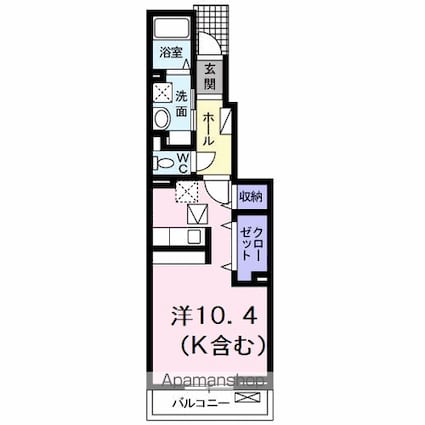 フラン・メゾン　Ａ[1K/34.15m2]の間取図