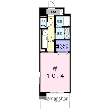 ノースグランパス[1K/35.46m2]の間取図
