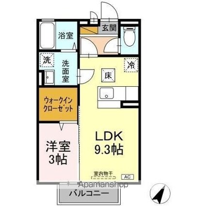 メゾン・ド・フルール　[1LDK/33.61m2]の間取図