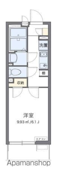 クレイノサークル　平和台[1K/21.11m2]の間取図