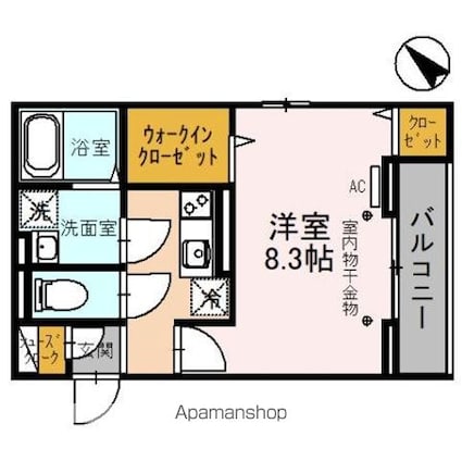 ｓｏａｖｉｔａ（ソアヴィータ）[1K/30.38m2]の間取図