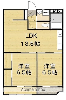 フーテール[2LDK/61.2m2]の間取図