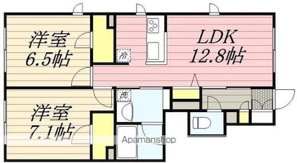 東京都武蔵野市境南町４丁目[2LDK/60.22m2]の間取図