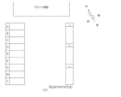 プレジール津森[2DK/42m2]の配置図