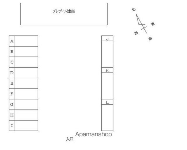 プレジール津森[2DK/42m2]の配置図
