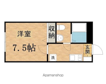 Ｙ’Ｓ　ＨＯＵＳＥ[1K/24.5m2]の間取図
