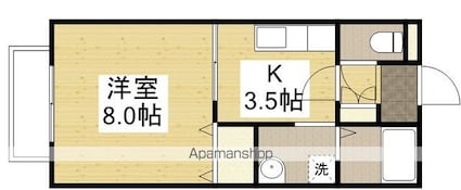 ドゥ・セナクール　Ｂ棟[1K/30.39m2]の間取図