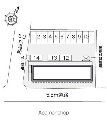 レオパレスひねもす[1K/26.49m2]の配置図