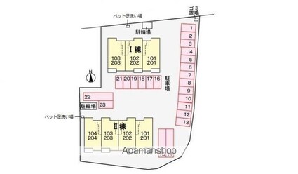 香川県高松市国分寺町新居[1LDK/45.82m2]の配置図