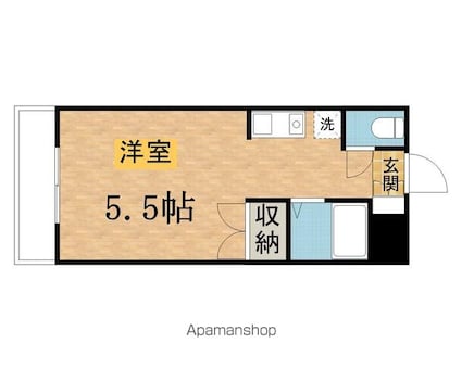サンハイツ堀之内Ｅ[1R/17.01m2]の間取図