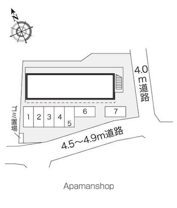 レオパレスシャトーＣ[1K/23.18m2]の配置図