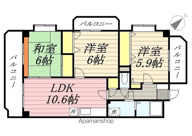 【コンフォート香椎東の間取り】