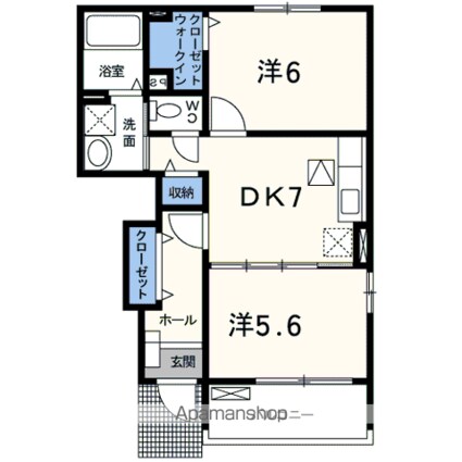 ヴィラージュ[2DK/46.22m2]の間取図